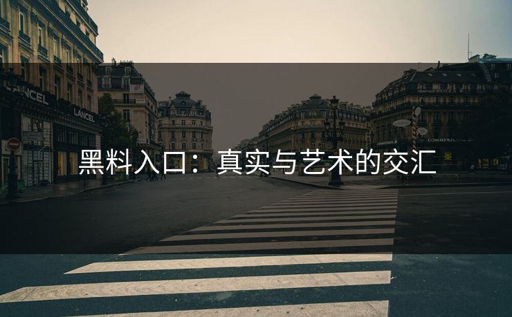 黑料入口：真实与艺术的交汇